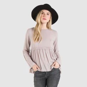 Bella Dahl button back ruffle top